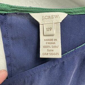 Brand J.Crew size 12 P silk women’s navy blouse